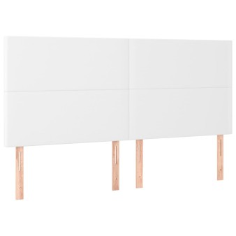 Fehér műbőr fejtámla 160x5x118/128 cm