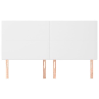 Fehér műbőr fejtámla 160x5x118/128 cm