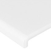 Fehér műbőr fejtámla 160x5x118/128 cm