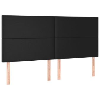 Fekete műbőr fejtámla 180x5x118/128 cm