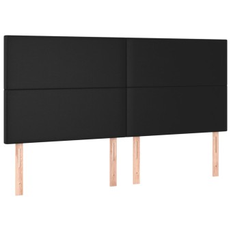 Fekete műbőr fejtámla 200 x 5 x 118/128 cm