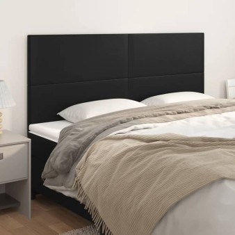 Fekete műbőr fejtámla 200 x 5 x 118/128 cm