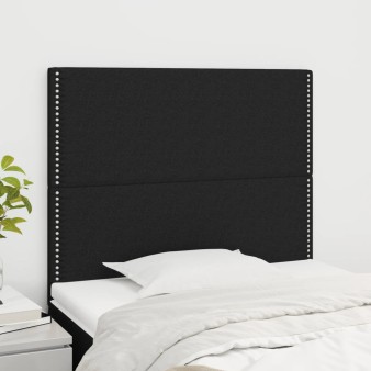 Fekete szövet fejtámla 90x5x118/128 cm