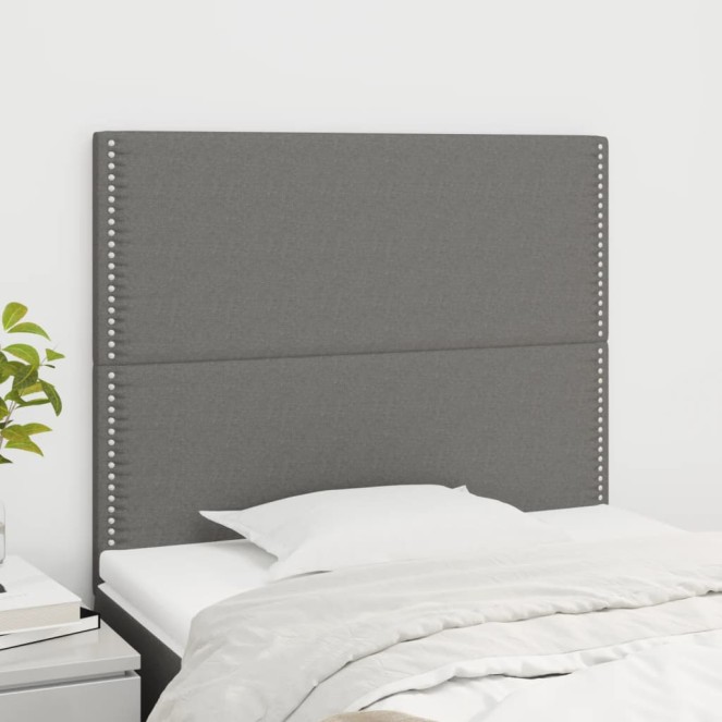 Sötétszürke szövet fejtámla 100 x 5 x 118/128 cm