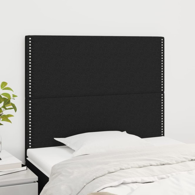 Fekete szövet fejtámla 100 x 5 x 118/128 cm