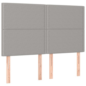 Világosszürke szövet fejtámla 144x5x118/128 cm