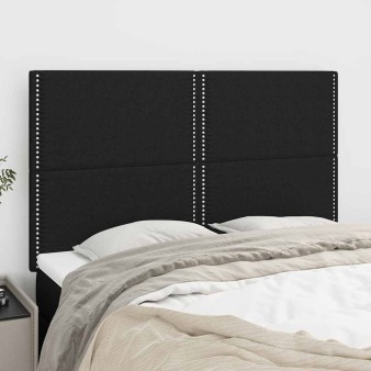 Fekete szövet fejtámla 144x5x118/128 cm