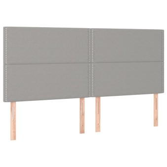 Világosszürke szövet fejtámla 180x5x118/128 cm
