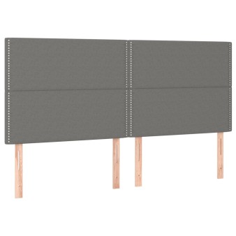 Sötétszürke szövet fejtámla 180x5x118/128 cm