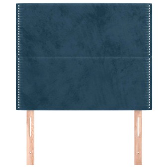 Sötétkék bársony fejtámla 80x5x118/128 cm