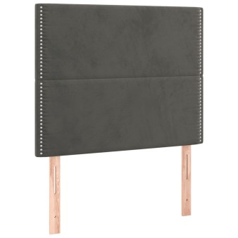 Sötétszürke bársony fejtámla 90x5x118/128 cm