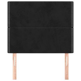 Fekete bársony fejtámla 90x5x118/128 cm