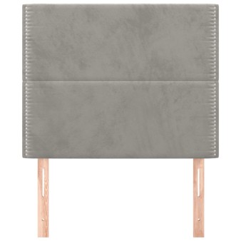 Világosszürke bársony fejtámla 100x5x118/128 cm