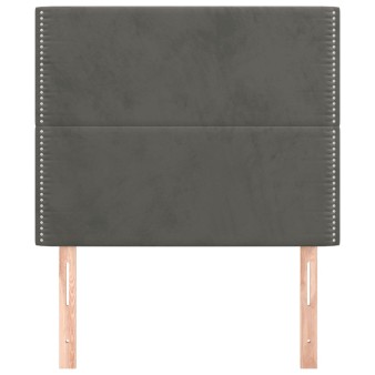Sötétszürke bársony fejtámla 100x5x118/128 cm