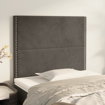 Sötétszürke bársony fejtámla 100x5x118/128 cm