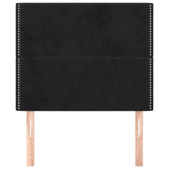 Fekete bársony fejtámla 100x5x118/128 cm