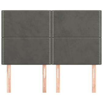 Sötétszürke bársony fejtámla 144x5x118/128 cm