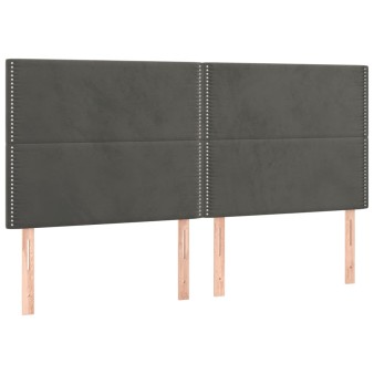 Sötétszürke bársony fejtámla 180x5x118/128 cm