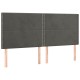 4 db sötétszürke bársony fejtámla 90x5x78/88 cm