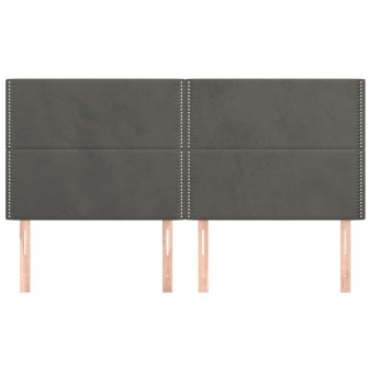 Sötétszürke bársony fejtámla 180x5x118/128 cm