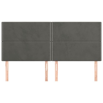 Sötétszürke bársony fejtámla 200 x 5 x 118/128 cm