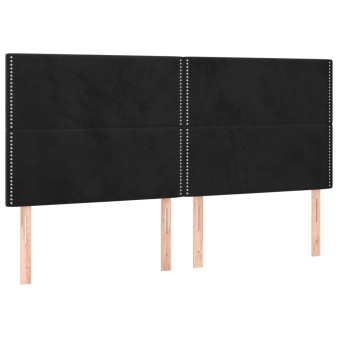 Fekete bársony fejtámla 200 x 5 x 118/128 cm