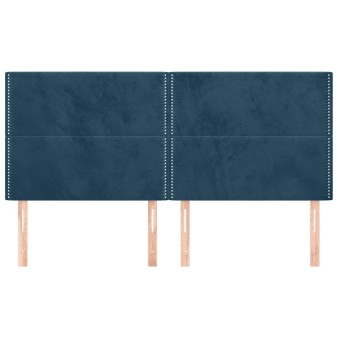 Sötétkék bársony fejtámla 200 x 5 x 118/128 cm