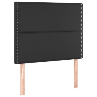 Fekete műbőr fejtámla 90x5x118/128 cm