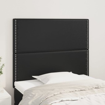 Fekete műbőr fejtámla 90x5x118/128 cm
