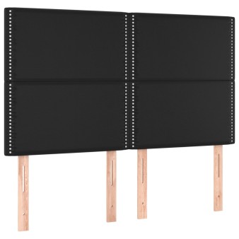 Fekete műbőr fejtámla 144x5x118/128 cm