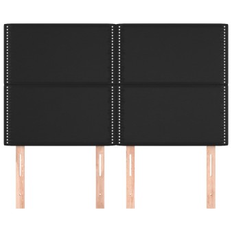 Fekete műbőr fejtámla 144x5x118/128 cm