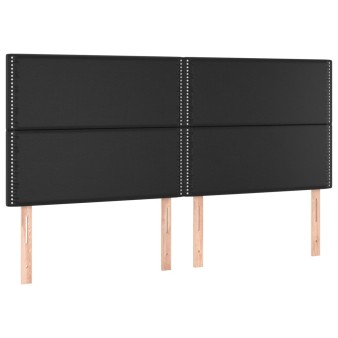 Fekete műbőr fejtámla 180x5x118/128 cm