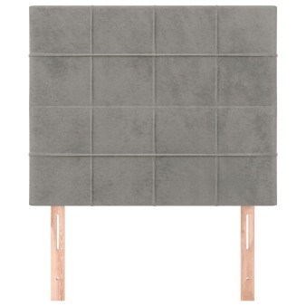 Világosszürke bársony fejtámla 100x5x118/128 cm