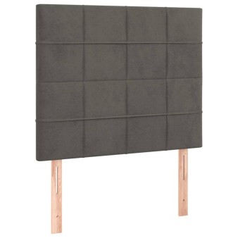 Sötétszürke bársony fejtámla 100x5x118/128 cm