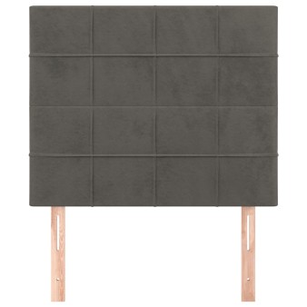 Sötétszürke bársony fejtámla 100x5x118/128 cm