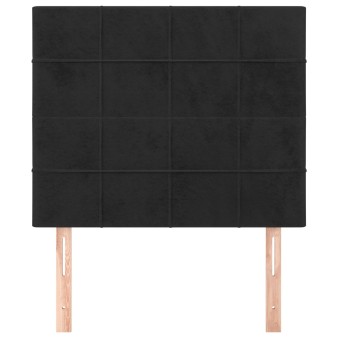 Fekete bársony fejtámla 100x5x118/128 cm