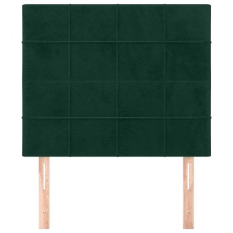 Sötétzöld bársony fejtámla 100 x 5 x 118/128 cm