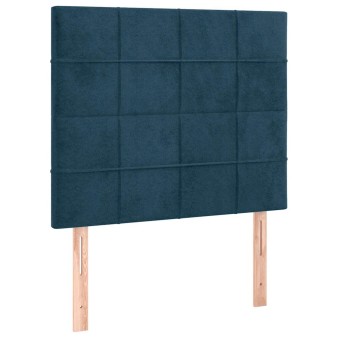 Sötétkék bársony fejtámla 100x5x118/128 cm