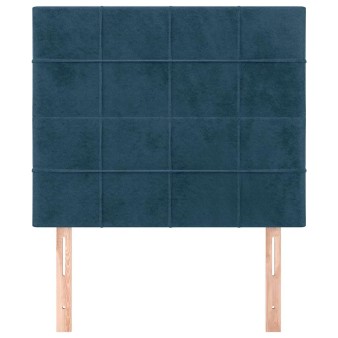 Sötétkék bársony fejtámla 100x5x118/128 cm