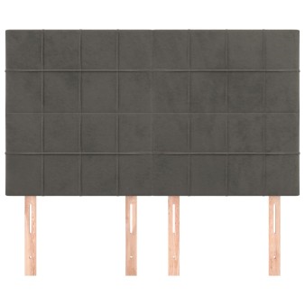 Sötétszürke bársony fejtámla 144x5x118/128 cm