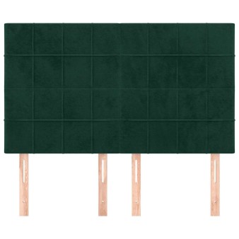 Sötétzöld bársony fejtámla 144x5x118/128 cm