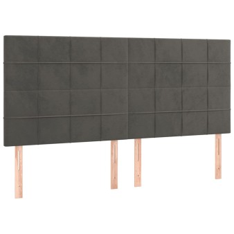 Sötétszürke bársony fejtámla 180x5x118/128 cm