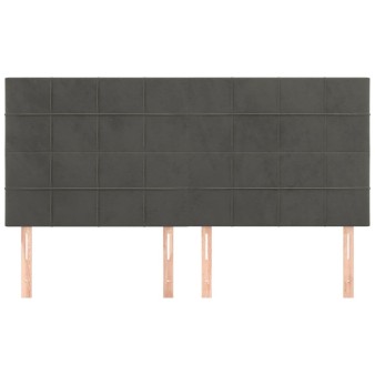 Sötétszürke bársony fejtámla 180x5x118/128 cm