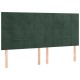 4 db sötétzöld bársony fejtámla 100x5x78/88 cm