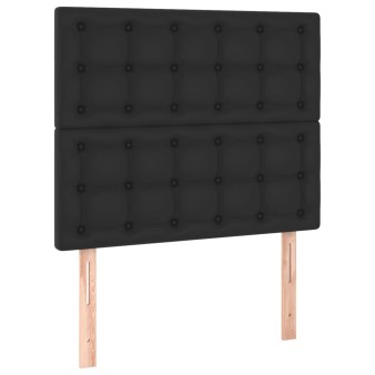 Fekete műbőr fejtámla 100 x 5 x 118/128 cm
