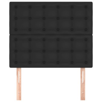 Fekete műbőr fejtámla 100 x 5 x 118/128 cm