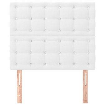 Fehér műbőr fejtámla 100 x 5 x 118/128 cm