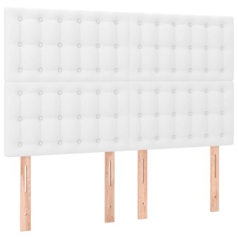 Fehér műbőr fejtámla 144x5x118/128 cm