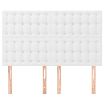 Fehér műbőr fejtámla 144x5x118/128 cm