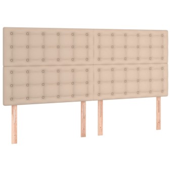 Műbőr fejtámla cappuccino színben 160x5x118/128 cm